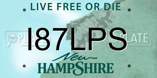 I87LPS New Hampshire License Plate