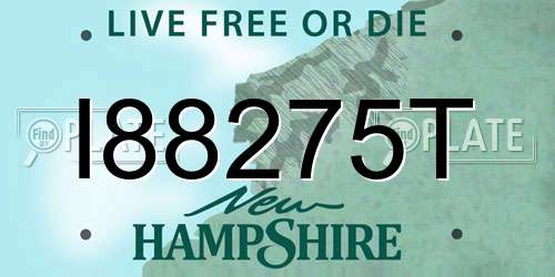 I88275T New Hampshire License Plate