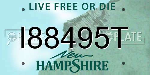 I88495T New Hampshire License Plate