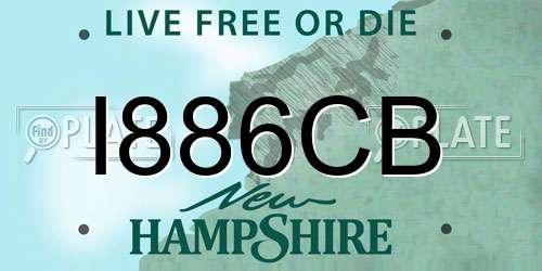 I886CB New Hampshire License Plate
