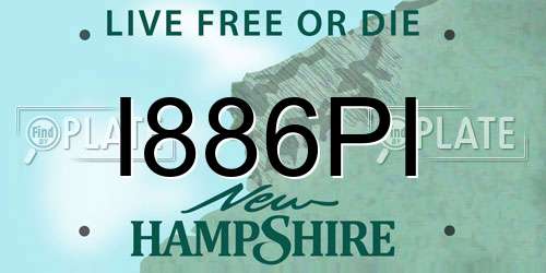 I886PI New Hampshire License Plate