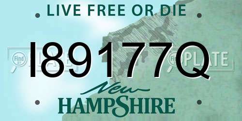 I89177Q New Hampshire License Plate
