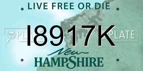 I8917K New Hampshire License Plate
