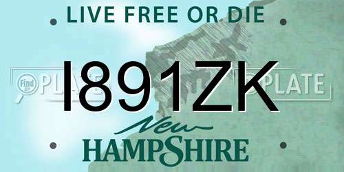 I891ZK New Hampshire License Plate