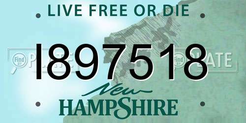 I897518 New Hampshire License Plate