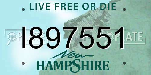 I897551 New Hampshire License Plate