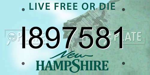 I897581 New Hampshire License Plate