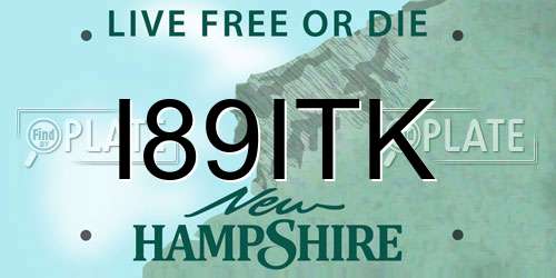 I89ITK New Hampshire License Plate