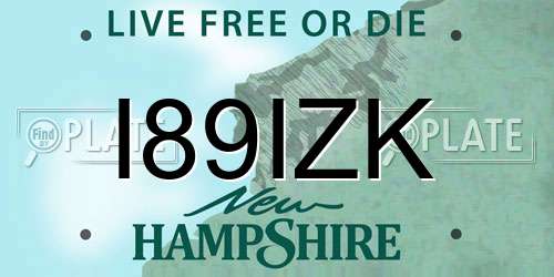 I89IZK New Hampshire License Plate