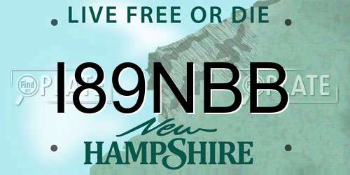 I89NBB New Hampshire License Plate