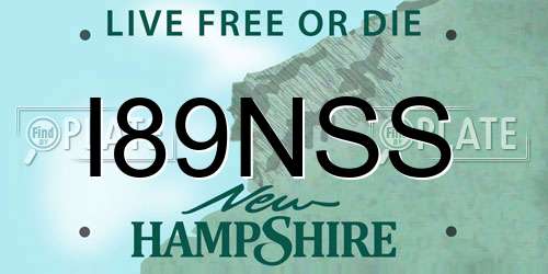 I89NSS New Hampshire License Plate