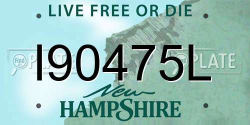 I90475L New Hampshire License Plate