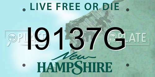 I9137G New Hampshire License Plate
