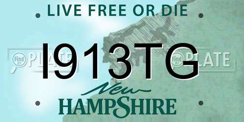 I913TG New Hampshire License Plate
