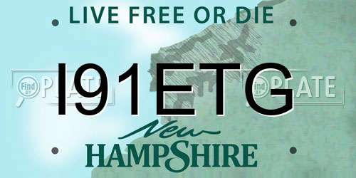 I91ETG New Hampshire License Plate
