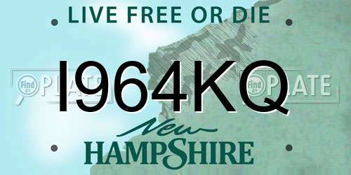 I964KQ New Hampshire License Plate