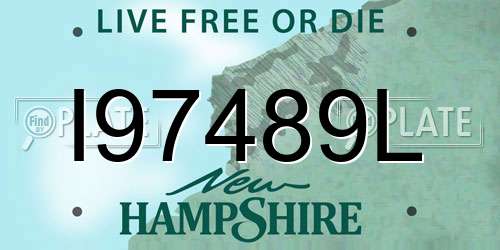 I97489L New Hampshire License Plate
