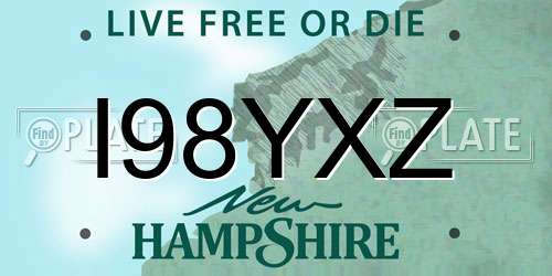 I98YXZ New Hampshire License Plate