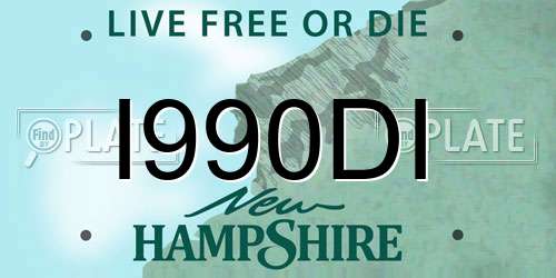 I990DI New Hampshire License Plate