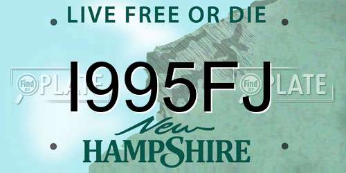 I995FJ New Hampshire License Plate