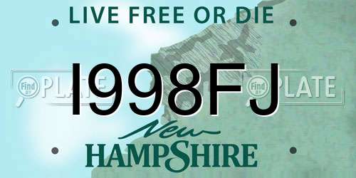 I998FJ New Hampshire License Plate