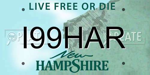 I99HAR New Hampshire License Plate