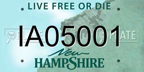 IA05001 New Hampshire License Plate