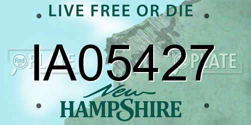 IA05427 New Hampshire License Plate