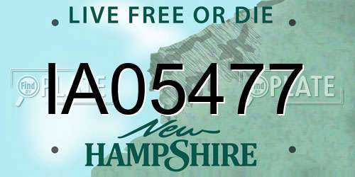 IA05477 New Hampshire License Plate