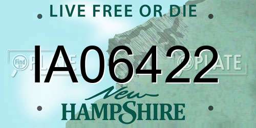 IA06422 New Hampshire License Plate