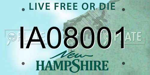 IA08001 New Hampshire License Plate