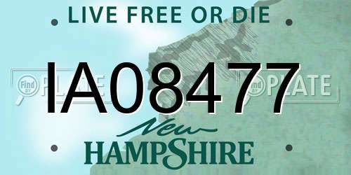 IA08477 New Hampshire License Plate