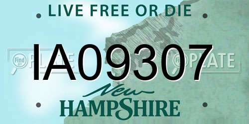IA09307 New Hampshire License Plate