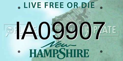 IA09907 New Hampshire License Plate