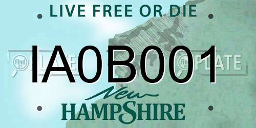 IA0B001 New Hampshire License Plate