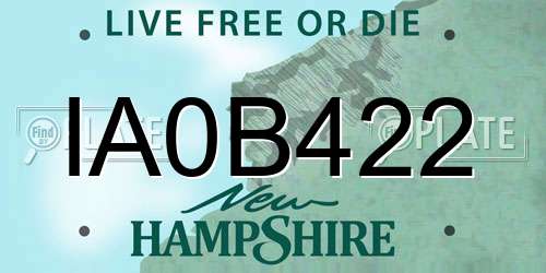 IA0B422 New Hampshire License Plate
