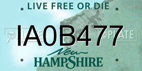 IA0B477 New Hampshire License Plate