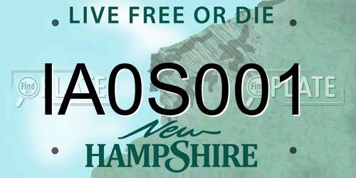 IA0S001 New Hampshire License Plate
