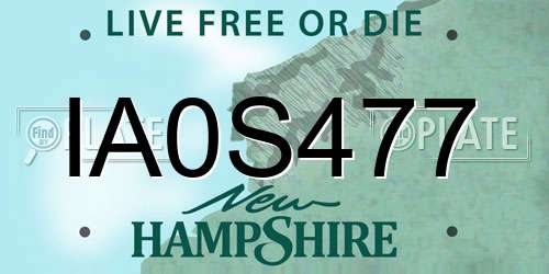 IA0S477 New Hampshire License Plate