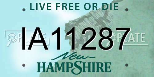 IA11287 New Hampshire License Plate