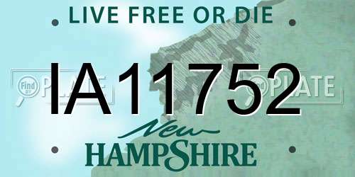 IA11752 New Hampshire License Plate