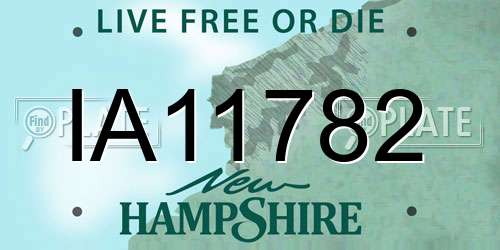 IA11782 New Hampshire License Plate