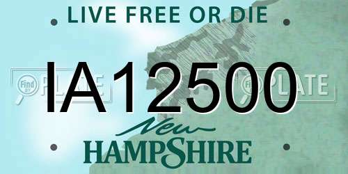 IA12500 New Hampshire License Plate