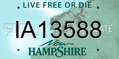 IA13588 New Hampshire License Plate