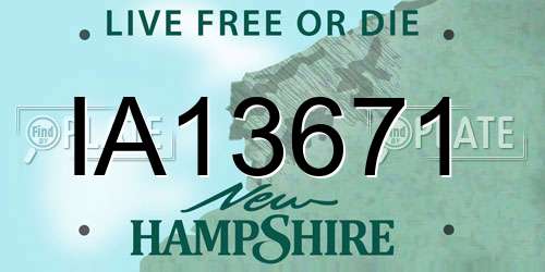 IA13671 New Hampshire License Plate