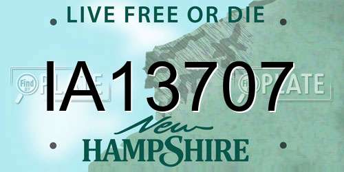 IA13707 New Hampshire License Plate