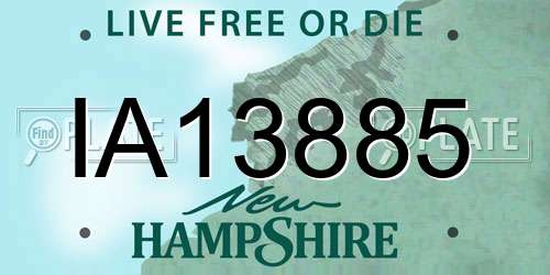IA13885 New Hampshire License Plate
