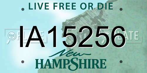 IA15256 New Hampshire License Plate