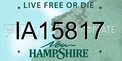 IA15817 New Hampshire License Plate
