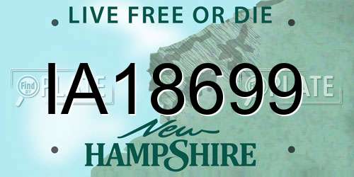 IA18699 New Hampshire License Plate